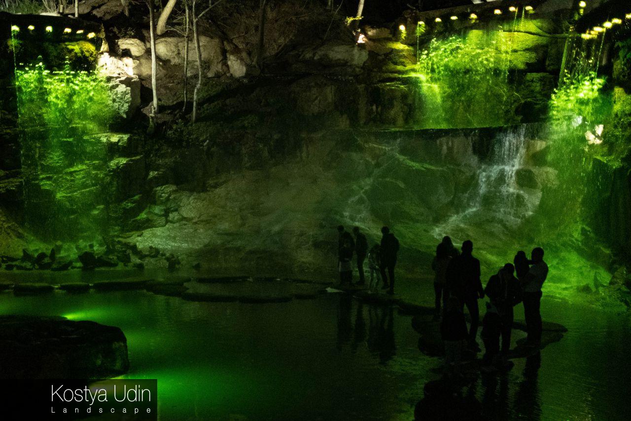 Умань, водопады ночью Умань, водопады ночью