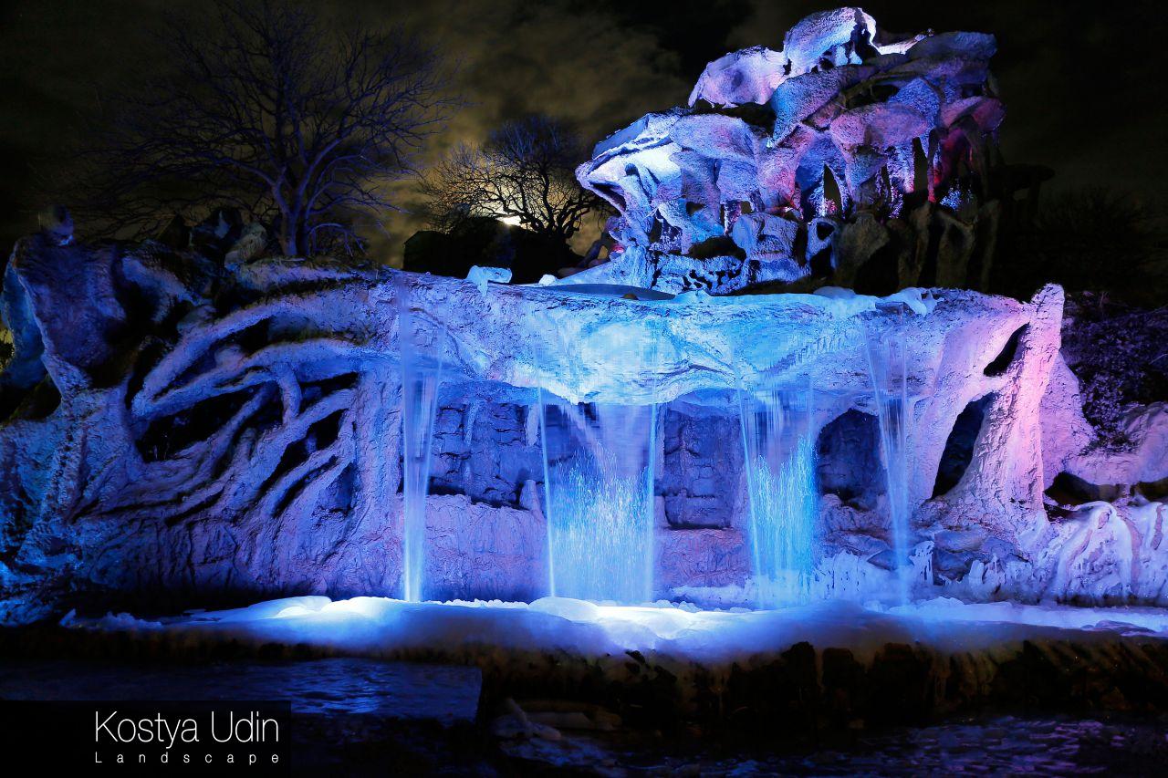 Ландшафт для ночных водопадов Ландшафт для ночных водопадов