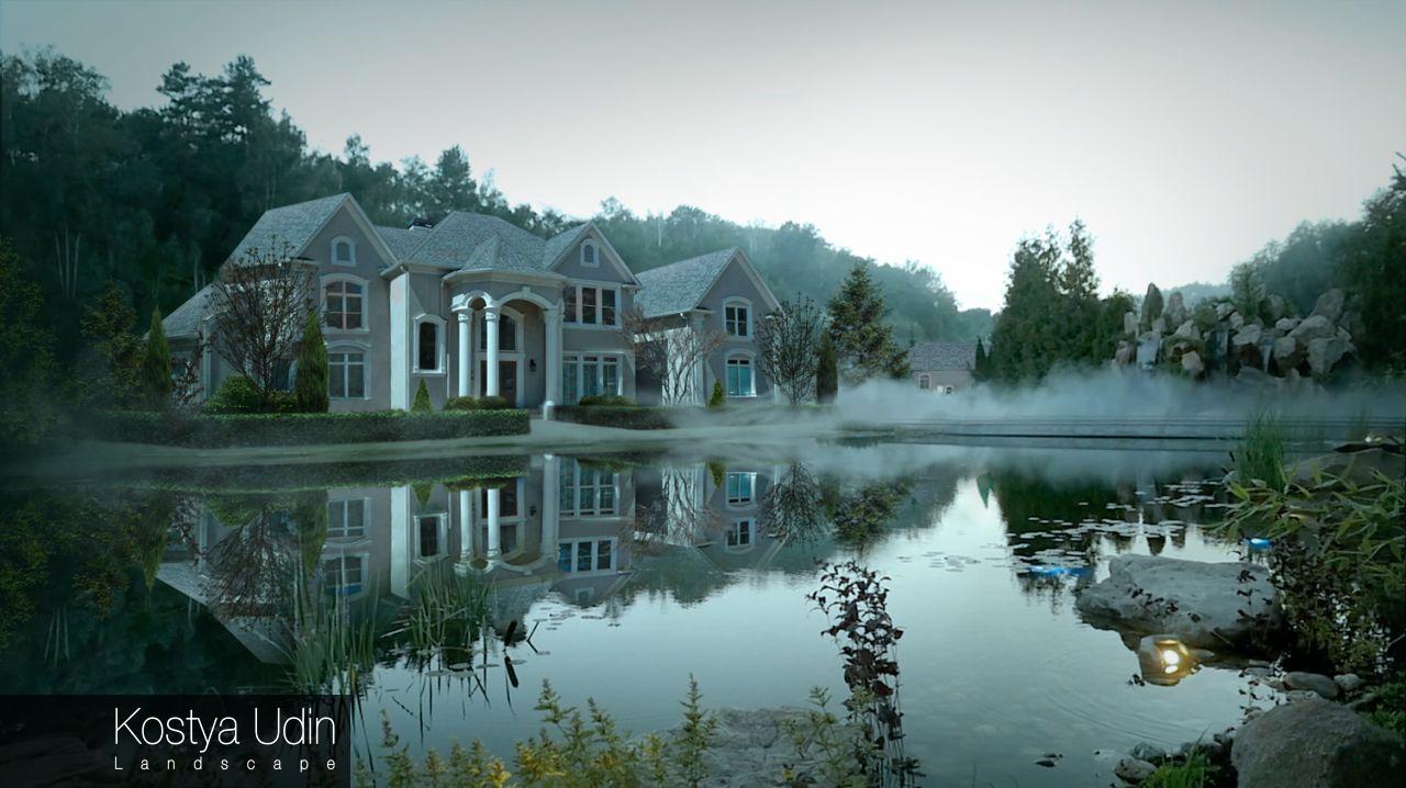 Плавательный пруд частной усадьбы Плавательный пруд частной усадьбы