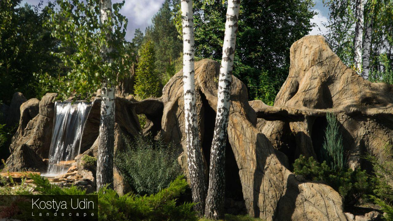 Декоративные скалы с водопадом Декоративные скалы с водопадом